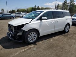 KIA Sedona EX salvage cars for sale: 2016 KIA Sedona EX