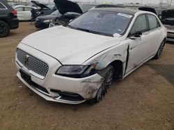 Salvage cars for sale at Elgin, IL auction: 2018 Lincoln Continental Reserve
