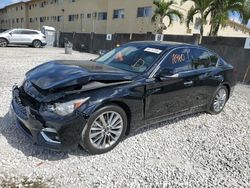 Salvage cars for sale at Opa Locka, FL auction: 2022 Infiniti Q50 Luxe