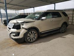 Salvage cars for sale from Copart Anthony, TX: 2017 Ford Explorer Platinum