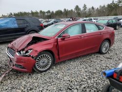 Salvage cars for sale at Windham, ME auction: 2014 Ford Fusion Titanium HEV