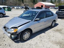 Salvage cars for sale at Mendon, MA auction: 2002 Honda Civic EX