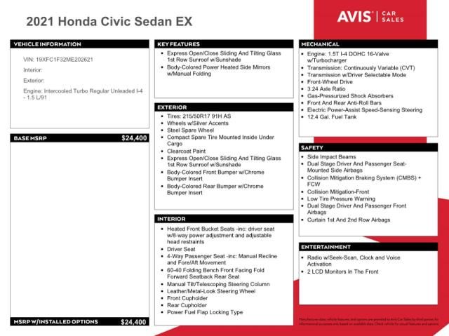 2021 Honda Civic EX