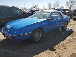 Salvage cars for sale at Elgin, IL auction: 1991 Chrysler Lebaron