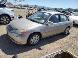 Salvage cars for sale from Copart San Martin, CA: 2002 Honda Civic EX