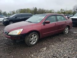 Honda Accord SE salvage cars for sale: 2006 Honda Accord SE