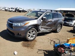 Salvage cars for sale at Brighton, CO auction: 2015 Toyota Highlander LE