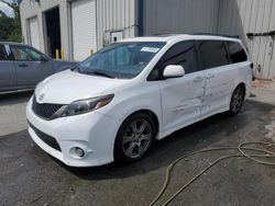 Salvage cars for sale at Savannah, GA auction: 2017 Toyota Sienna SE