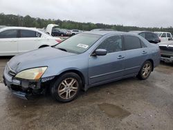 Salvage cars for sale at Harleyville, SC auction: 2007 Honda Accord EX