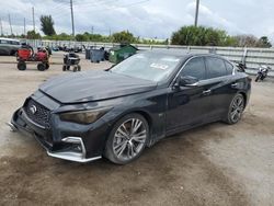 Salvage cars for sale from Copart Miami, FL: 2018 Infiniti Q50 Luxe