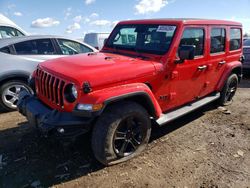 Jeep Wrangler salvage cars for sale: 2021 Jeep Wrangler Unlimited Sahara