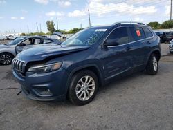Salvage cars for sale from Copart Miami, FL: 2019 Jeep Cherokee Latitude