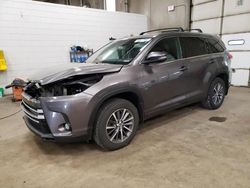 Salvage cars for sale from Copart Blaine, MN: 2018 Toyota Highlander SE