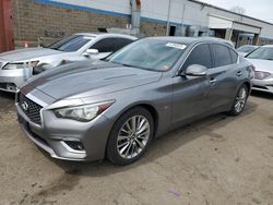 Salvage cars for sale at New Britain, CT auction: 2018 Infiniti Q50 Luxe