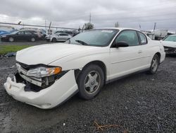 Salvage cars for sale at Eugene, OR auction: 2001 Chevrolet Monte Carlo LS