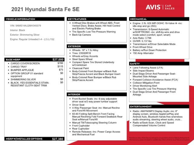 2021 Hyundai Santa FE SE