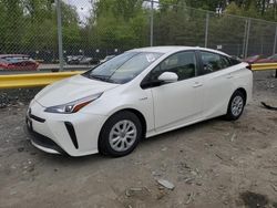 Salvage cars for sale at Waldorf, MD auction: 2020 Toyota Prius L