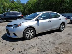 Salvage cars for sale from Copart Austell, GA: 2016 Toyota Corolla L