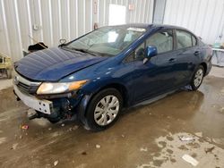 Salvage cars for sale at Franklin, WI auction: 2012 Honda Civic LX