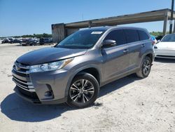 Salvage cars for sale at West Palm Beach, FL auction: 2019 Toyota Highlander LE