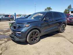 Salvage cars for sale from Copart Woodhaven, MI: 2022 Ford Explorer ST
