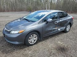 Salvage cars for sale from Copart Bowmanville, ON: 2012 Honda Civic LX