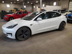 Salvage cars for sale from Copart Blaine, MN: 2021 Tesla Model 3