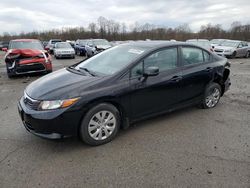 Salvage cars for sale from Copart Ellwood City, PA: 2012 Honda Civic LX