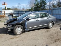 Salvage cars for sale from Copart Lyman, ME: 2011 Honda Civic Hybrid