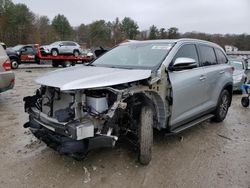 Salvage cars for sale at Mendon, MA auction: 2019 Toyota Highlander SE