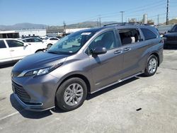 Salvage cars for sale at Sun Valley, CA auction: 2021 Toyota Sienna XLE