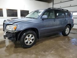 Salvage cars for sale from Copart Blaine, MN: 2002 Toyota Highlander Limited