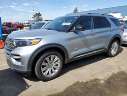 Salvage cars for sale at Woodhaven, MI auction: 2021 Ford Explorer King Ranch