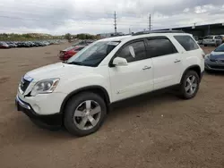Salvage cars for sale at Colorado Springs, CO auction: 2010 GMC Acadia SLT-1