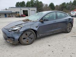 Salvage cars for sale at Mendon, MA auction: 2022 Tesla Model 3
