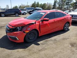 Honda Civic lx salvage cars for sale: 2020 Honda Civic LX