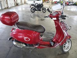 Salvage motorcycles for sale at Ham Lake, MN auction: 2019 Vespa Primavera