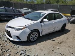 Salvage cars for sale at Waldorf, MD auction: 2015 Toyota Corolla L