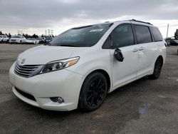 Salvage cars for sale from Copart Rancho Cucamonga, CA: 2015 Toyota Sienna XLE