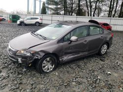 Salvage cars for sale at Windsor, NJ auction: 2012 Honda Civic LX
