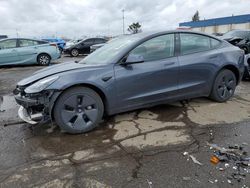 Salvage cars for sale from Copart Woodhaven, MI: 2022 Tesla Model 3