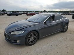 Salvage cars for sale at San Antonio, TX auction: 2015 Tesla Model S 85