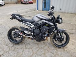 Salvage motorcycles for sale at Chatham, VA auction: 2024 Triumph Street Triple 765 R