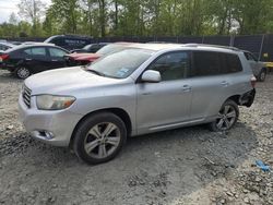 Salvage cars for sale at Waldorf, MD auction: 2008 Toyota Highlander Sport