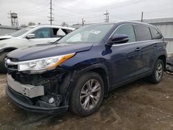 Salvage cars for sale at Chicago Heights, IL auction: 2014 Toyota Highlander XLE