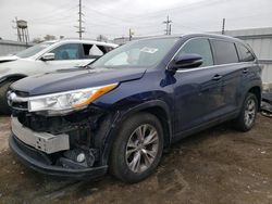 Toyota Highlander xle salvage cars for sale: 2014 Toyota Highlander XLE