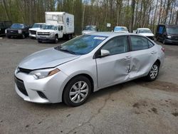 Salvage cars for sale at East Granby, CT auction: 2016 Toyota Corolla L