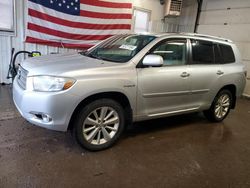 Salvage cars for sale at Lyman, ME auction: 2008 Toyota Highlander Hybrid Limited