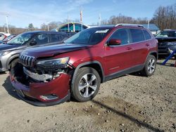 Salvage cars for sale at Assonet, MA auction: 2020 Jeep Cherokee Limited
