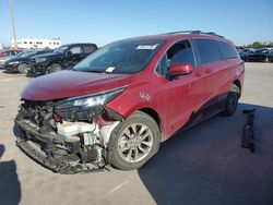 Salvage cars for sale at Grand Prairie, TX auction: 2022 Toyota Sienna LE